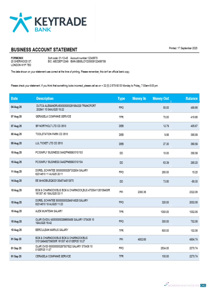 Download Keytrade business firm statement Word and PDF format Photoshop template